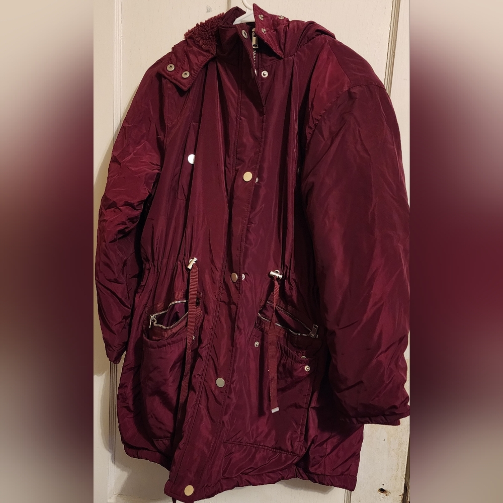 Time And Tru Maroon Color Winter Jacket Size Large (12-14)